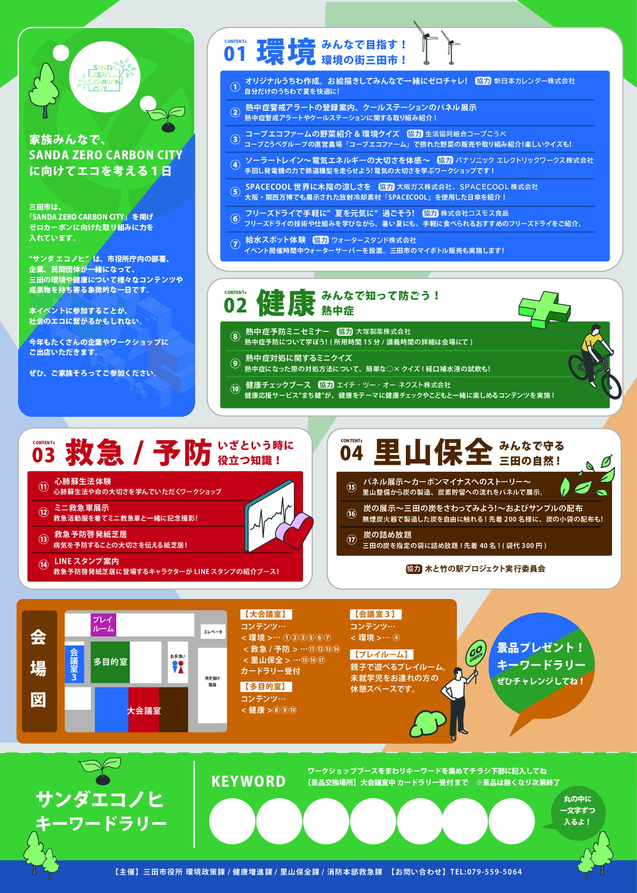 「ゼロカーボン＆熱中症ゼロ」ワークショップイベント2026のチラシ（裏面）