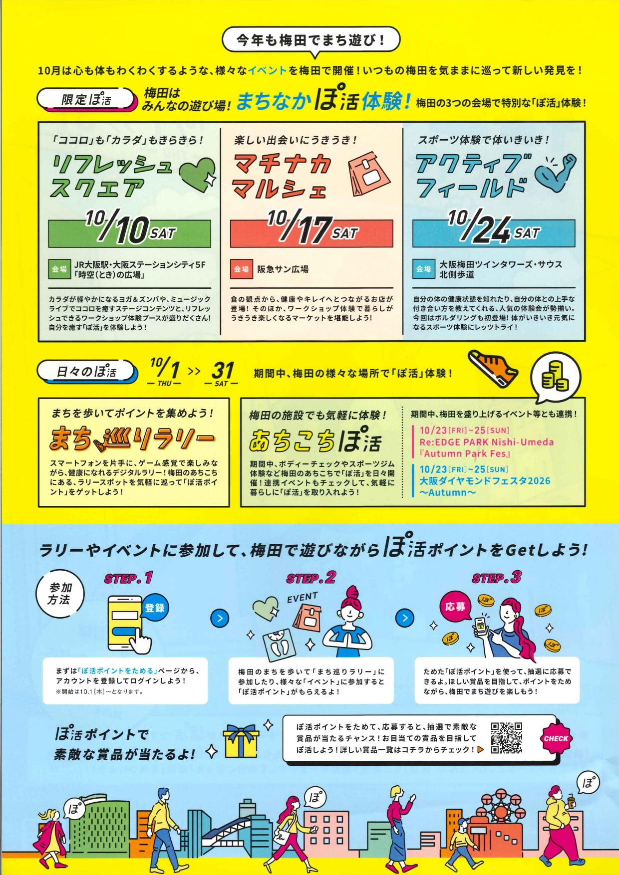 梅田あるくフェス2026のチラシ（裏面）